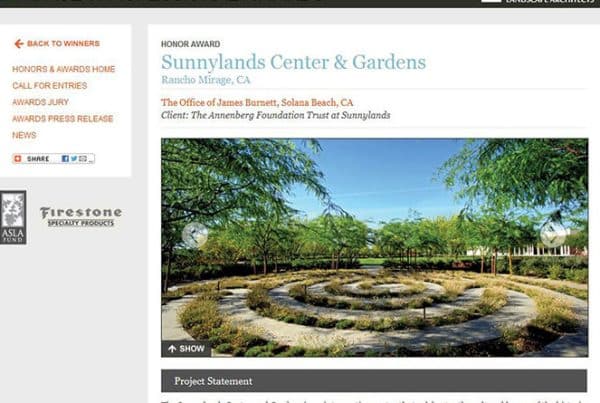 2012 Sunnylands ASLA Honor Award